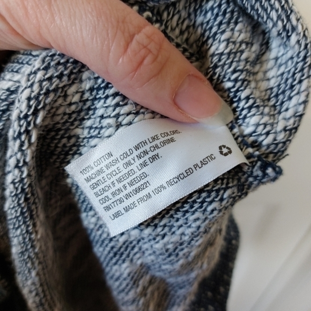 Marled Cotton Fitted Sweater Ruched Dress Denim Color Liz Lange Maternity XS - Picture 5 of 5